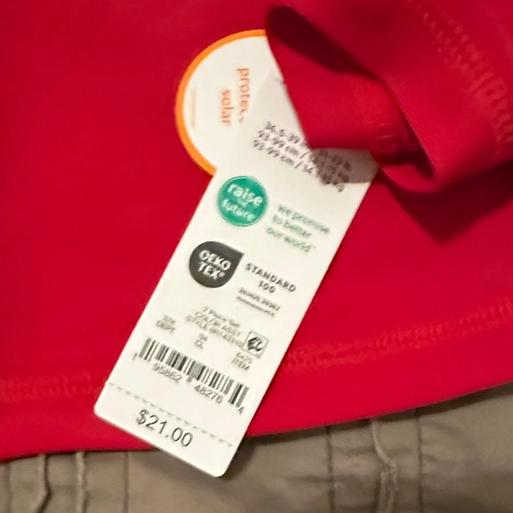 Carter's Vibrant Red Graphic Long Sleeve Top swim top sun protective 3T